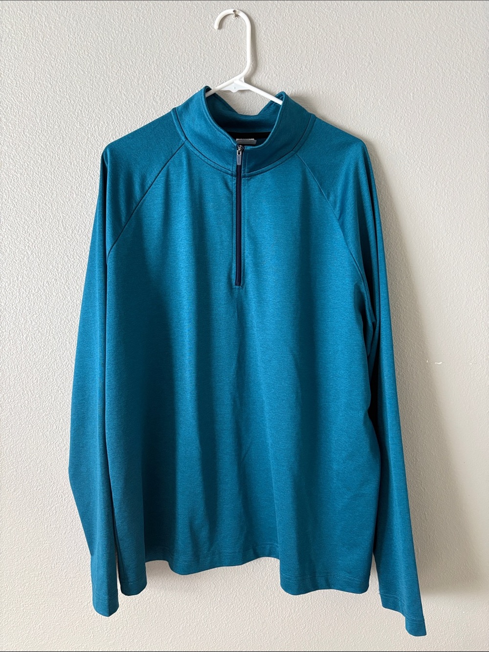 Men's Teal Quarter-Zip Pullover XXL